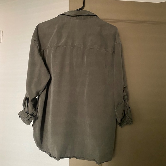 Aritzia Babaton Archive Button Down Dark Olive XS - Picture 2 of 5